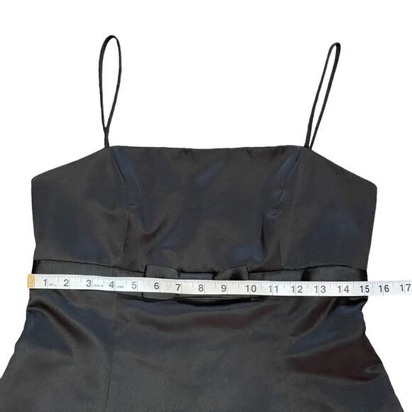 David’s Bridal Black Empire Waist With Bow Cocktail Dress Size 6 - Picture 9 of 14